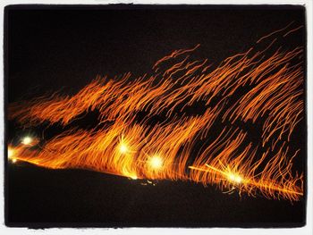 View of illuminated lights at night