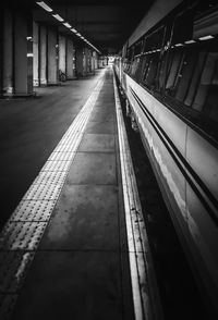 Illuminated railroad station