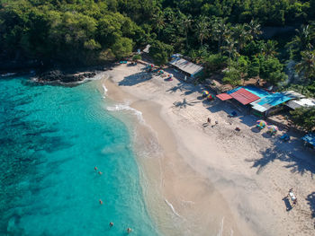 High angle view of swimming pool