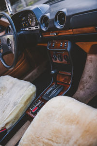 High angle view of vintage car