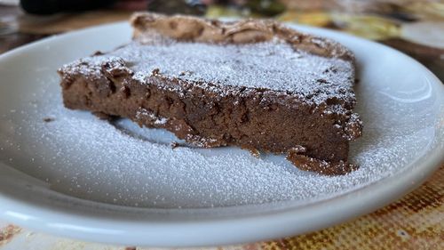 Close-up of cake in plate