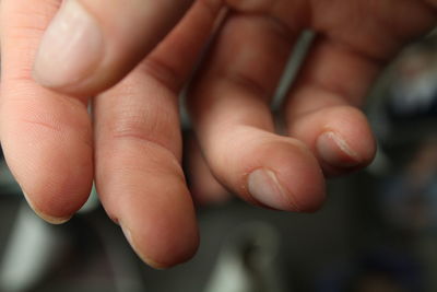 Close-up of human fingers