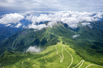 Aerial view of landscape against sky