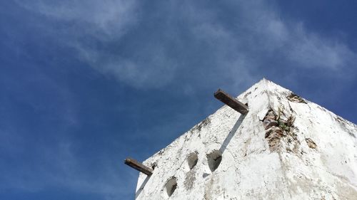 Low angle view of building against clear sky