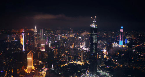 Illuminated cityscape against sky at night ,kuala lumpur ,malaysia