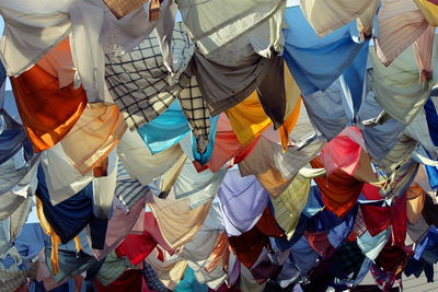 Full frame shot of clothes drying outdoors