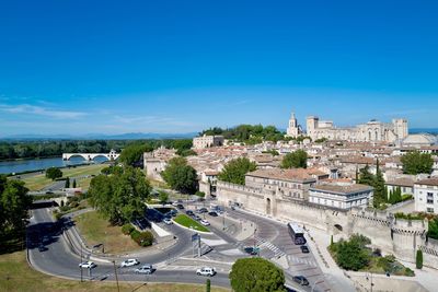 High angle view of city