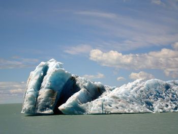 Majestic glaciers floating on sea in patagonia