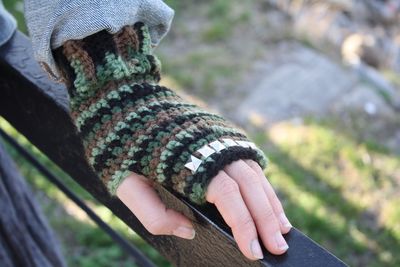 Close-up of woman hand