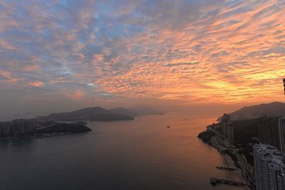 Scenic view of sea against sky at sunset