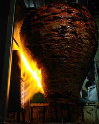 Close-up of burning candle