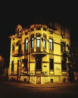 Exterior of building at night