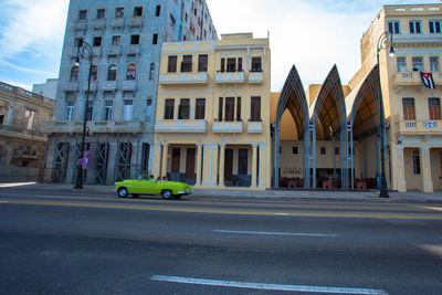 City street with buildings in background