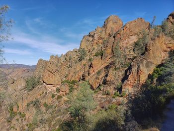 Rock formations on landscape against sky