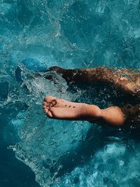 Children's feet while swimming