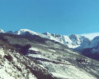 Scenic view of mountains against clear sky
