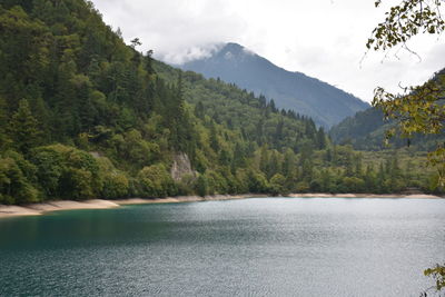 Scenic view of landscape and mountains against sky