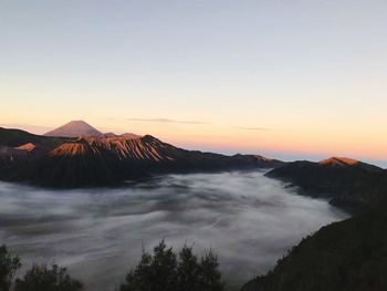 Panoramic view of bromo mountain in east java, indonesia.