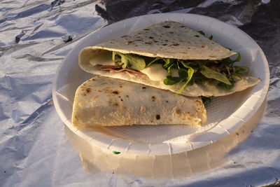 Close-up of food on table