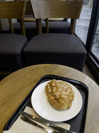 High angle view of food on table