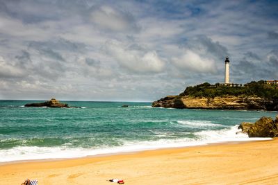 View of lighthouse on beach