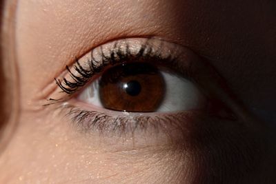 Cropped eye of teenage girl