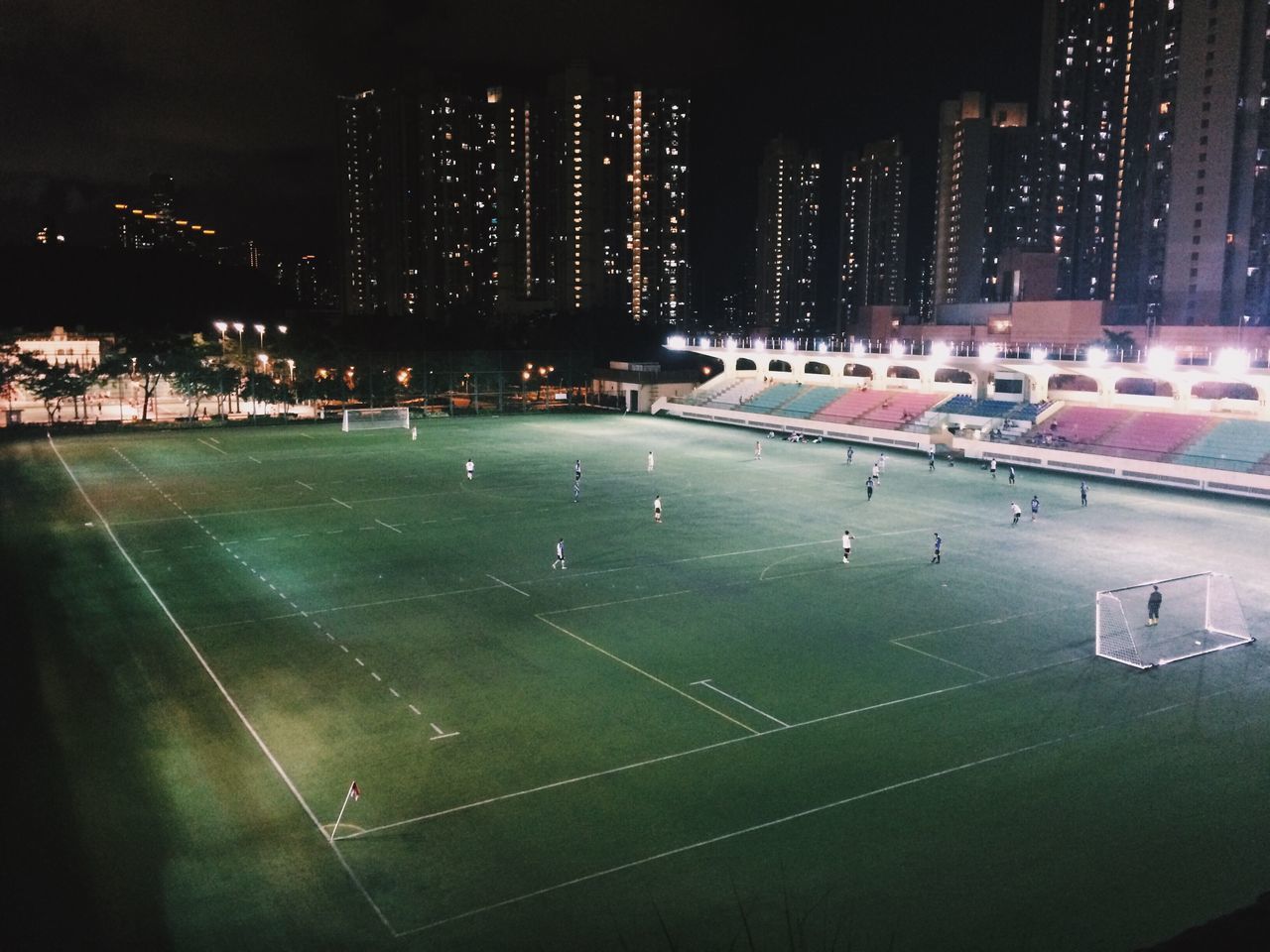 HIGH ANGLE VIEW OF SOCCER BALL