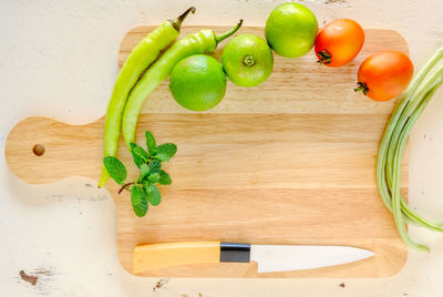 High angle view of bananas on table