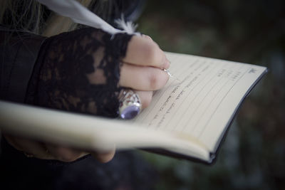 Close-up of woman hand