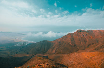 Scenic view of mountains against sky