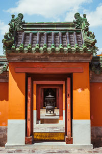 Exterior of historic building against sky