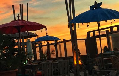 Gazebo against sky during sunset