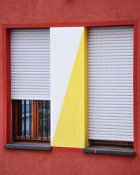 Close-up of closed window of building