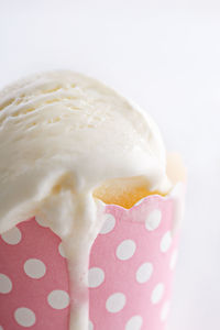 Close-up of ice cream against white background