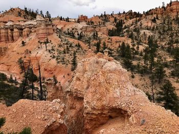 Scenic view of rock formations against sky