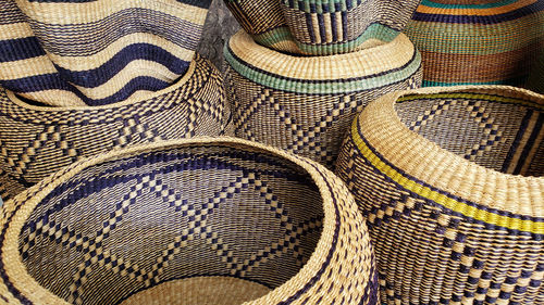 Full frame shot of wicker baskets