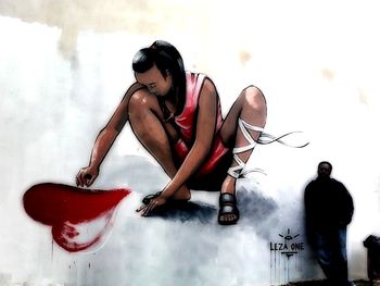 Close-up of woman against sky