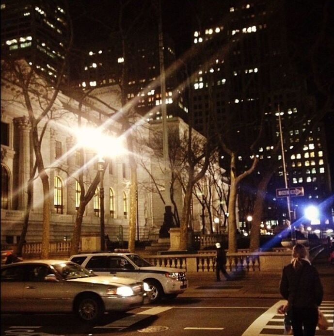 TRAFFIC ON CITY STREET AT NIGHT