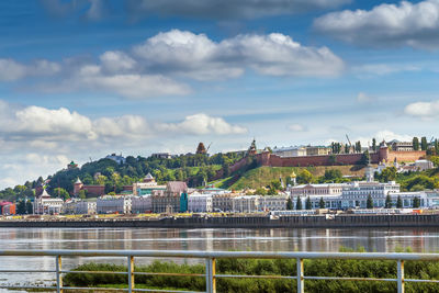 View of kremlin hill from river, nizhny novgorod, russia