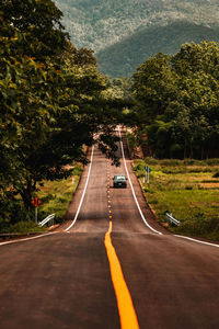 Empty road amidst trees