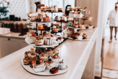 Close-up of cake on table