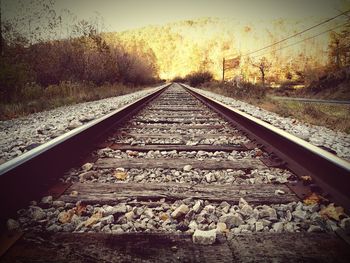 Surface level of railroad tracks