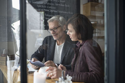 Mature couple in a cafe