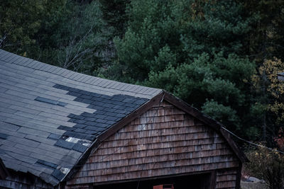 Exterior of house against trees