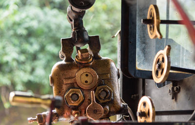 Close-up of rusty machine part