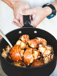 Close-up of preparing food