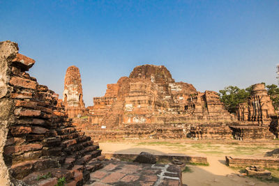 Ruins of temple against clear sky