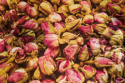 Full frame shot of flowers for sale in market