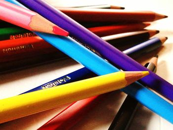 Close-up of multi colored pencils