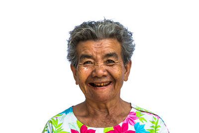 Portrait of smiling man against white background